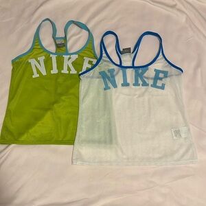 Two Nike mesh work out tops